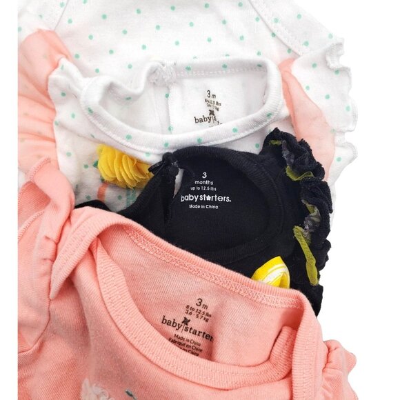 3M Carters Baby Onesie Girl 3-piece Tulle Ruffle Outfit Lightweight Bodysuit set - Picture 12 of 12